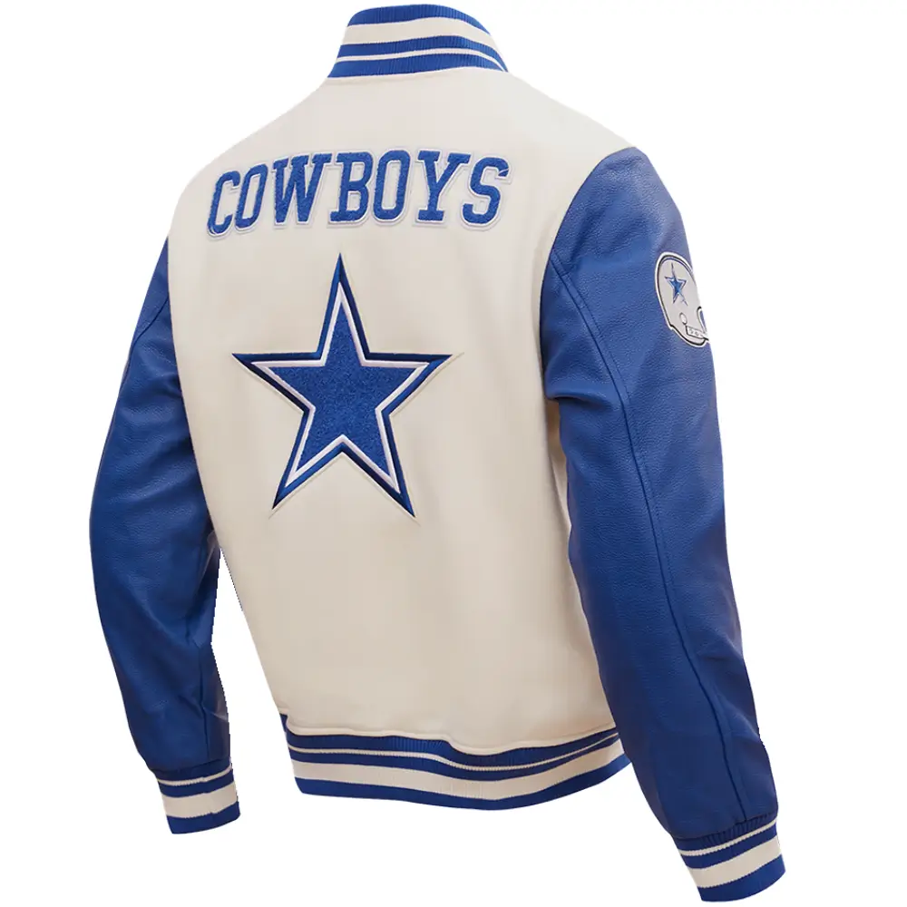 Dallas Cowboys Retro Classic Wool & Leather Varsity Jacket - Image 5