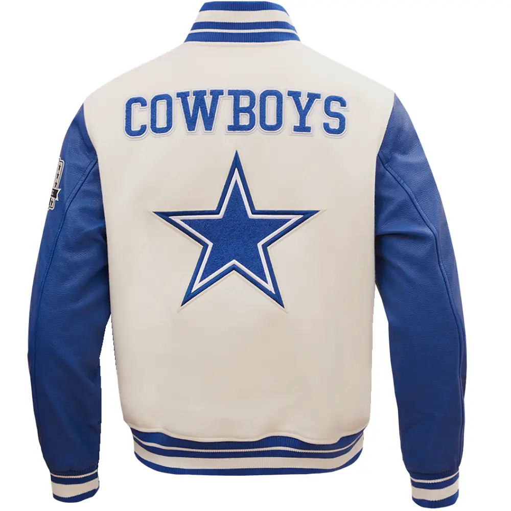 Dallas Cowboys Retro Classic Wool & Leather Varsity Jacket - Image 3