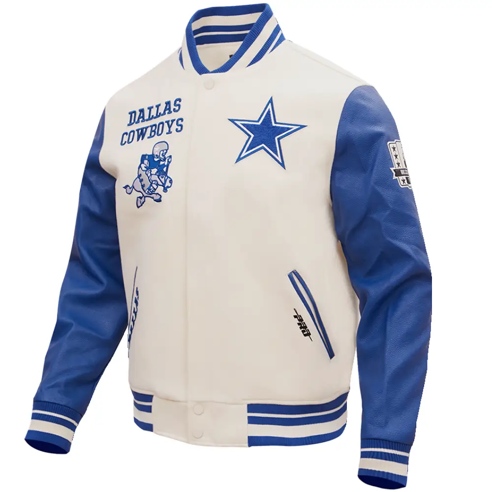 Dallas Cowboys Retro Classic Wool & Leather Varsity Jacket - Image 7