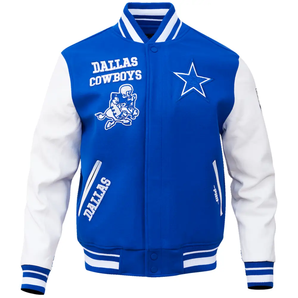 Dallas Cowboys Retro Classic Wool & Leather Varsity Jacket - Image 2