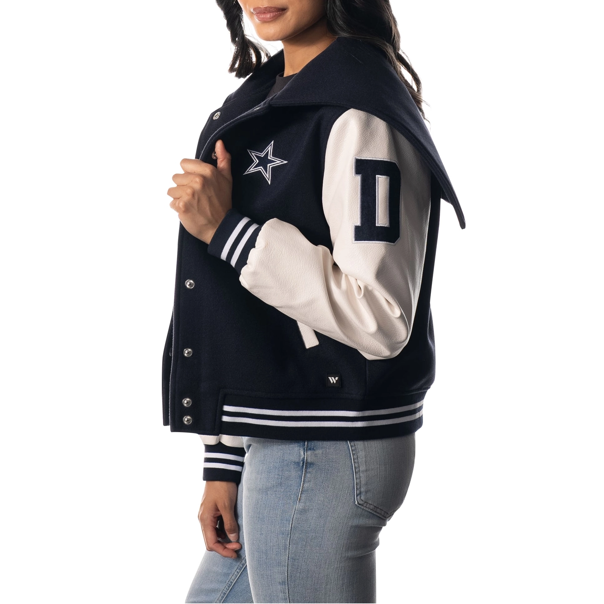 Dallas Cowboys Women’s Sailor Hooded Varsity Jacket - Image 5