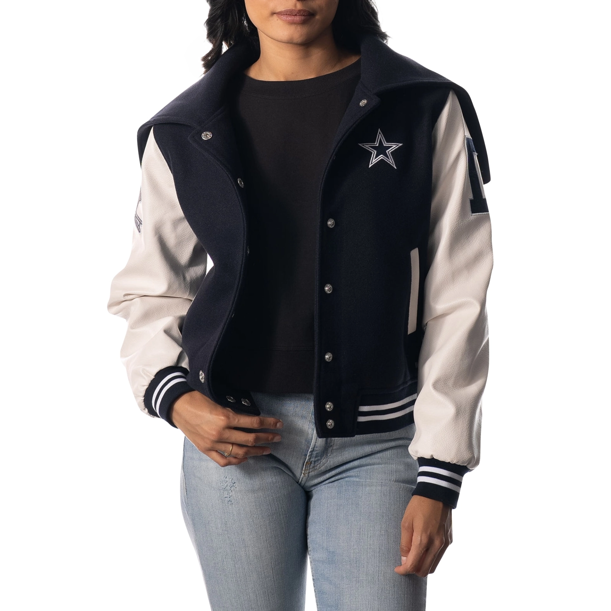 Dallas Cowboys Women’s Sailor Hooded Varsity Jacket