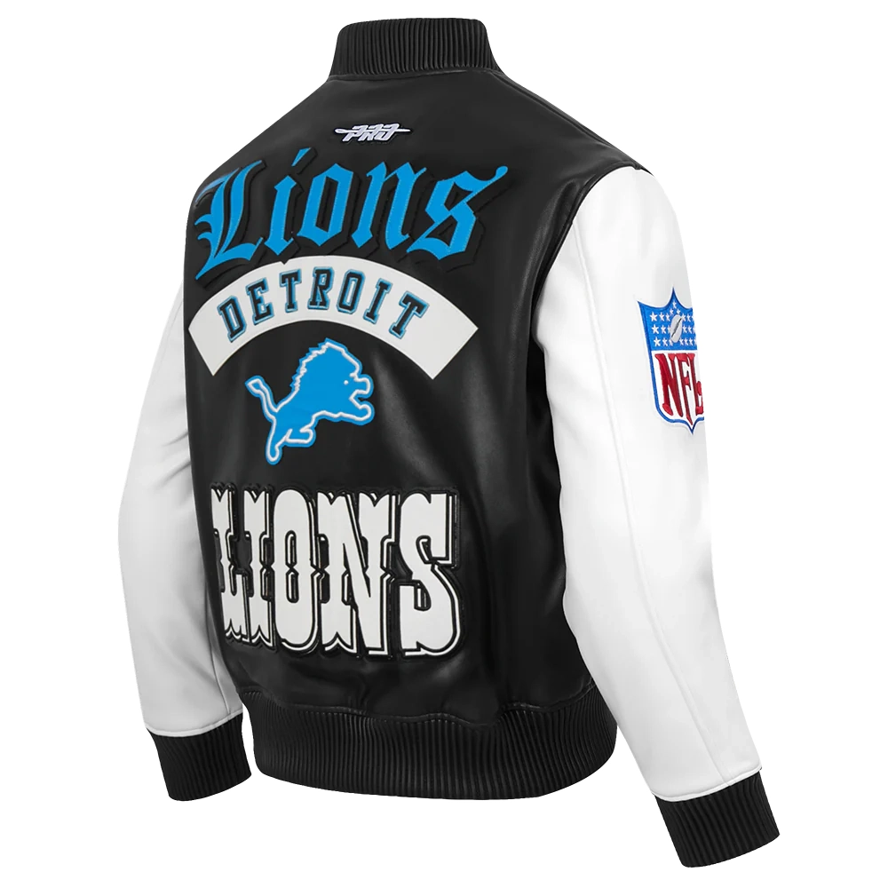 Detroit Lions Best of Men’s Leather Varsity Jacket - Image 4