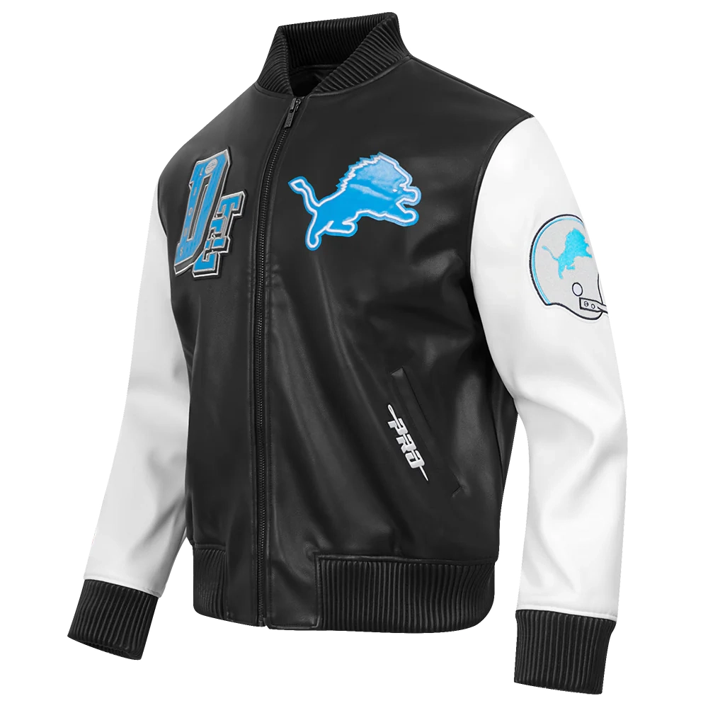 Detroit Lions Best of Men’s Leather Varsity Jacket - Image 3