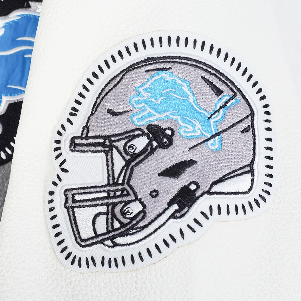 Detroit Lions Diy Pick Stitch Grey Varsity Jacket - Image 6