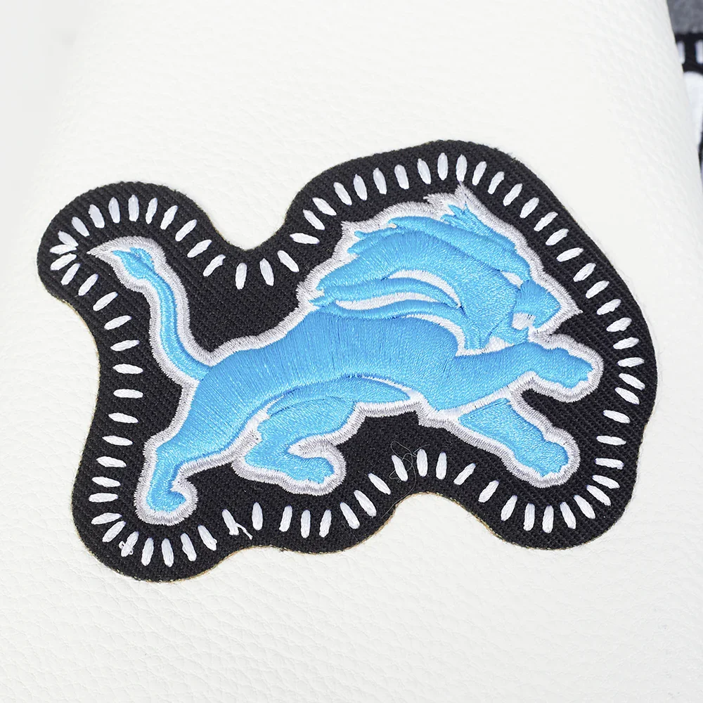 Detroit Lions Diy Pick Stitch Grey Varsity Jacket - Image 7