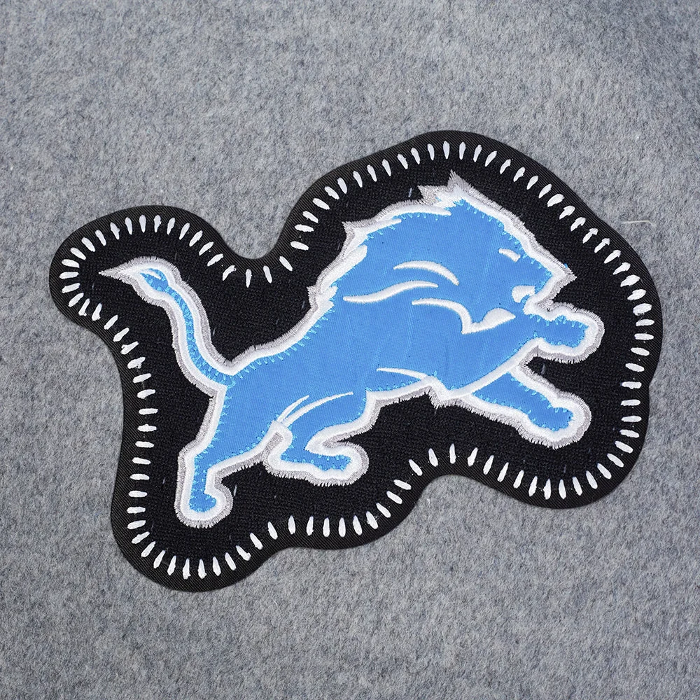 Detroit Lions Diy Pick Stitch Grey Varsity Jacket - Image 8