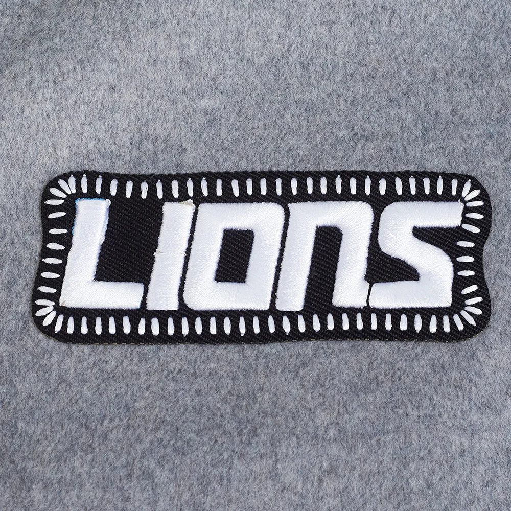 Detroit Lions Diy Pick Stitch Grey Varsity Jacket - Image 9