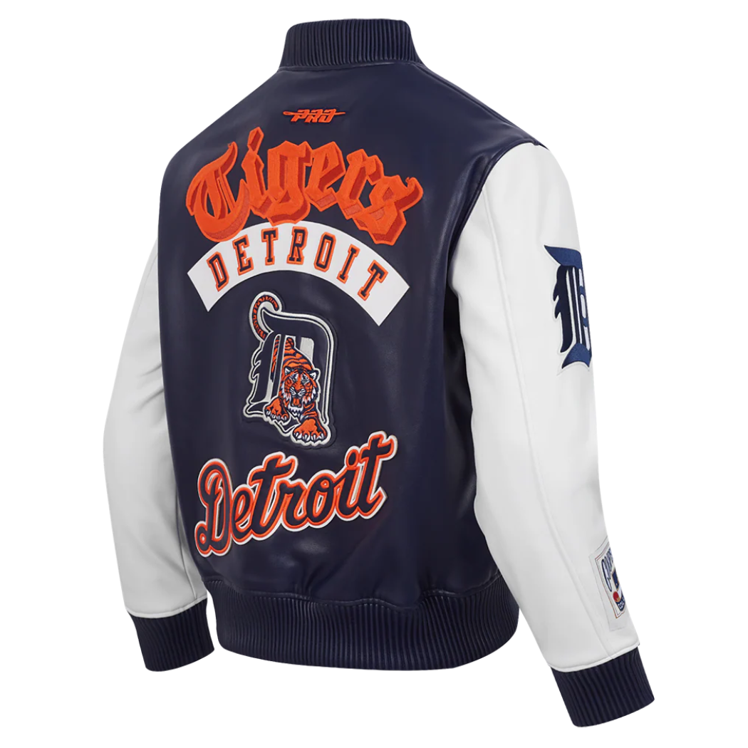 Detroit Tigers Best of Men’s Leather Varsity Jacket - Image 3