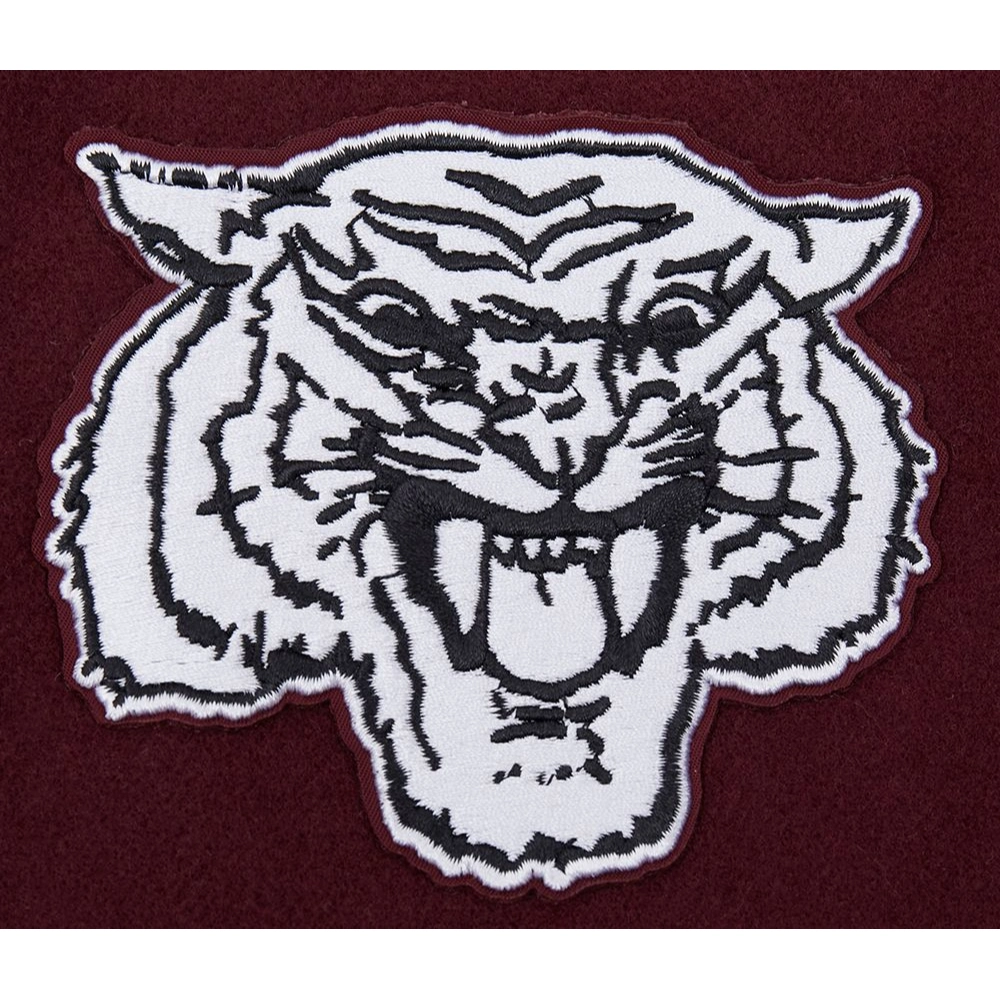 Morehouse Maroon Tigers Diy Pick Stitch Maroon Varsity Jacket - Image 6