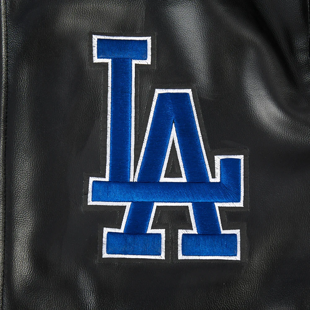 Los Angeles Dodgers City Signature Black Leather Varsity Jacket - Image 9