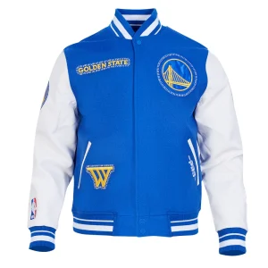 Golden State Warriors Diy Pick Stitch Blue Varsity Jacket