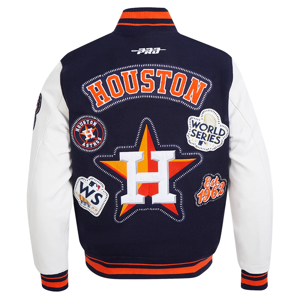 Houston Astros Diy Pick Stitch Navy Varsity Jacket - Image 4