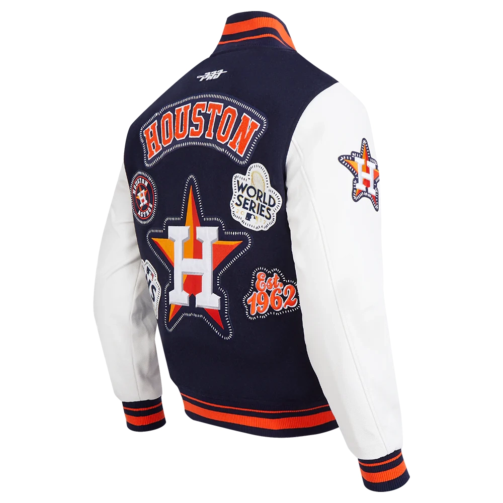 Houston Astros Diy Pick Stitch Navy Varsity Jacket - Image 3