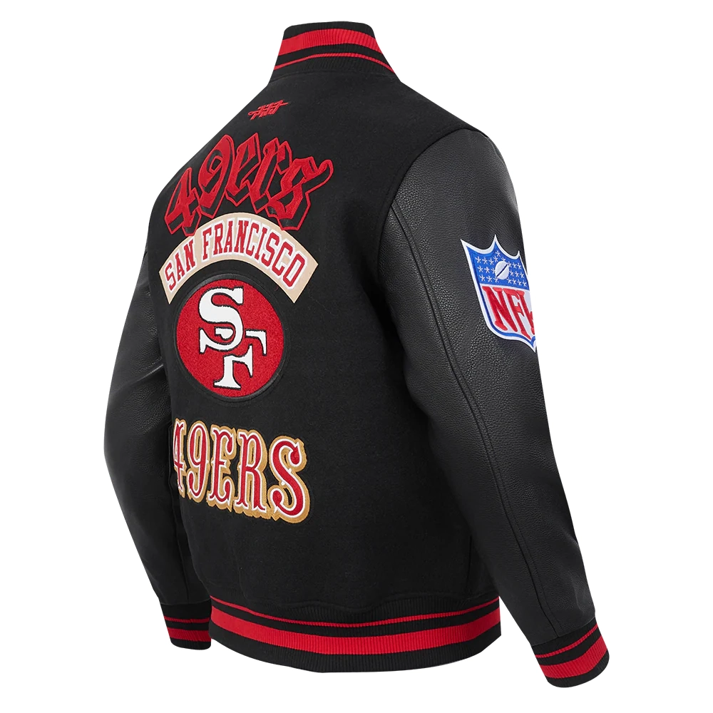 San Francisco 49ERS Best of Men’s Black Varsity Jacket - Image 4