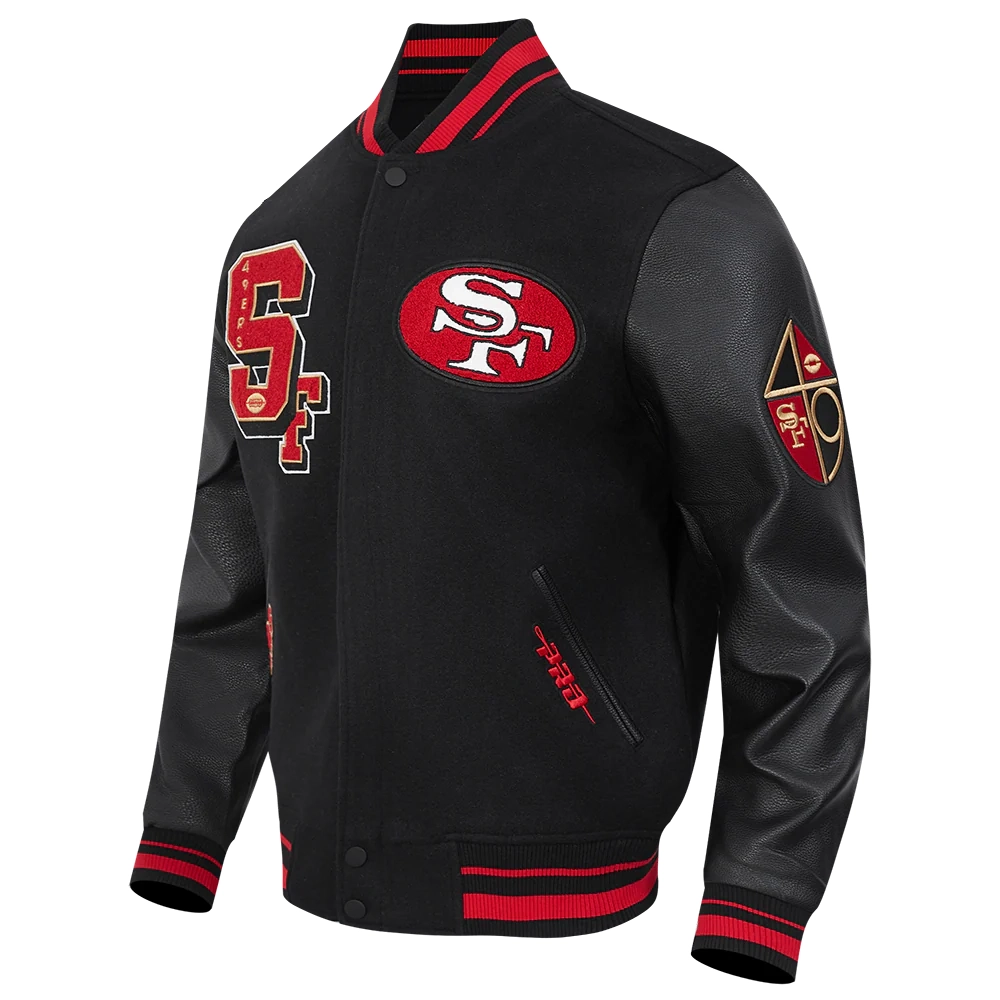 San Francisco 49ERS Best of Men’s Black Varsity Jacket - Image 3