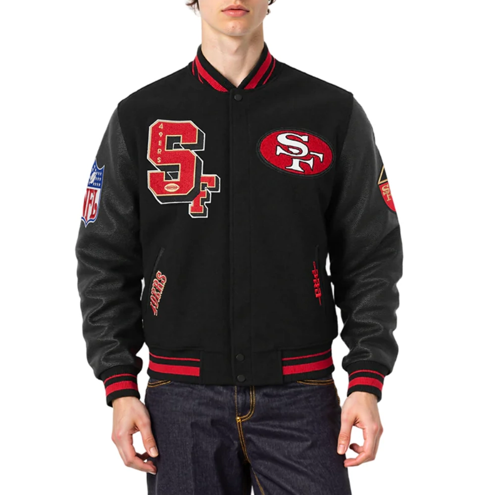 San Francisco 49ERS Best of Men’s Black Varsity Jacket
