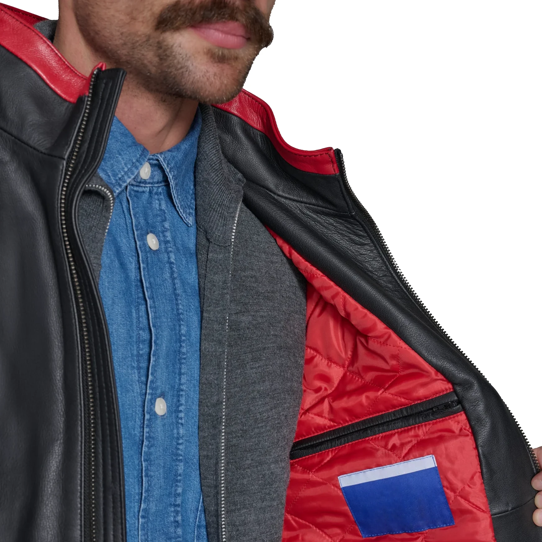 Men's Kansas City Chiefs Midfield Black Leather Jacket - Image 4