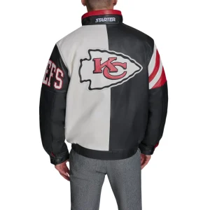 Alternative view of Men's Kansas City Chiefs Midfield Black Leather Jacket