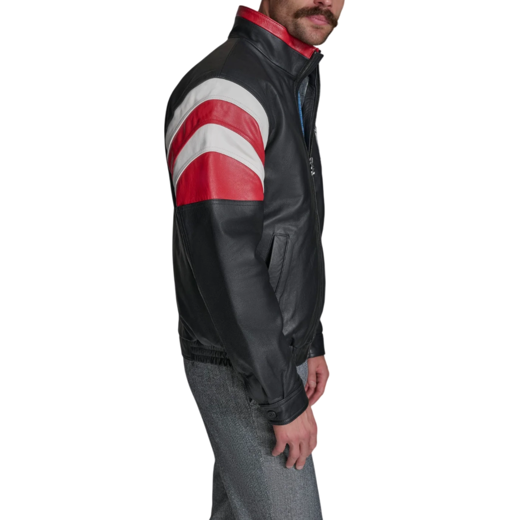 Men's Kansas City Chiefs Midfield Black Leather Jacket - Image 7