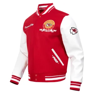 Alternative view of Kansas City Chiefs Team Badge Wool & Leather Jacket