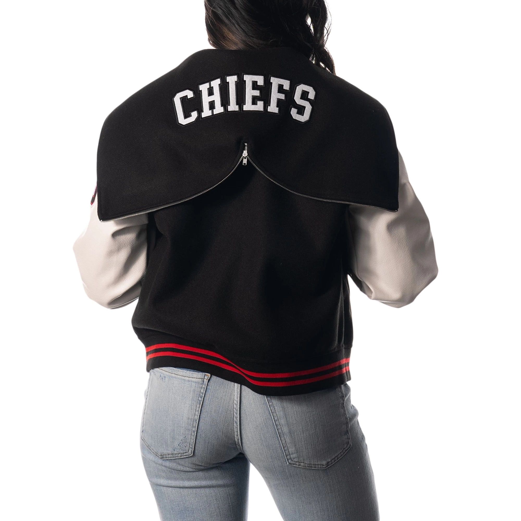 Kansas City Chiefs Women’s Sailor Hooded Varsity Jacket - Image 3