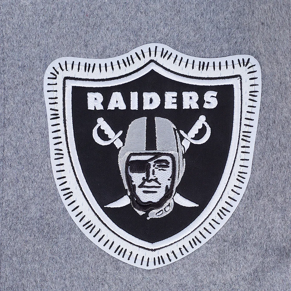 Las Vegas Raiders Diy Pick Stitch Grey Varsity Jacket - Image 10