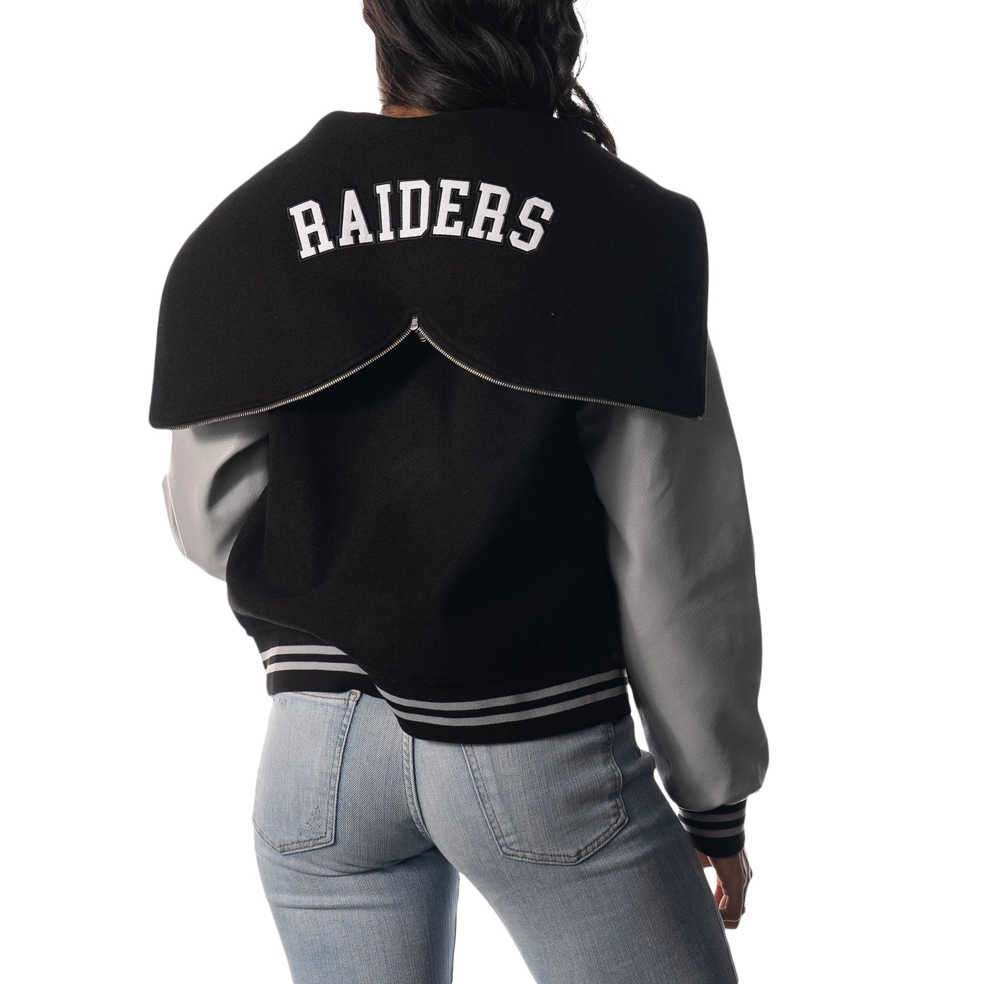 Las Vegas Raiders Women’s Sailor Hooded Varsity Jacket - Image 2