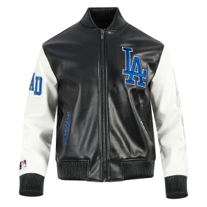 Los Angeles Dodgers City Signature Black Leather Varsity Jacket