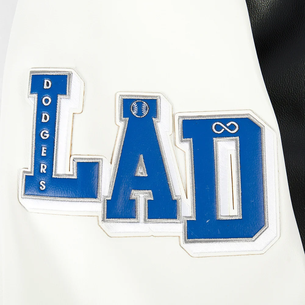 Los Angeles Dodgers City Signature Black Leather Varsity Jacket - Image 7