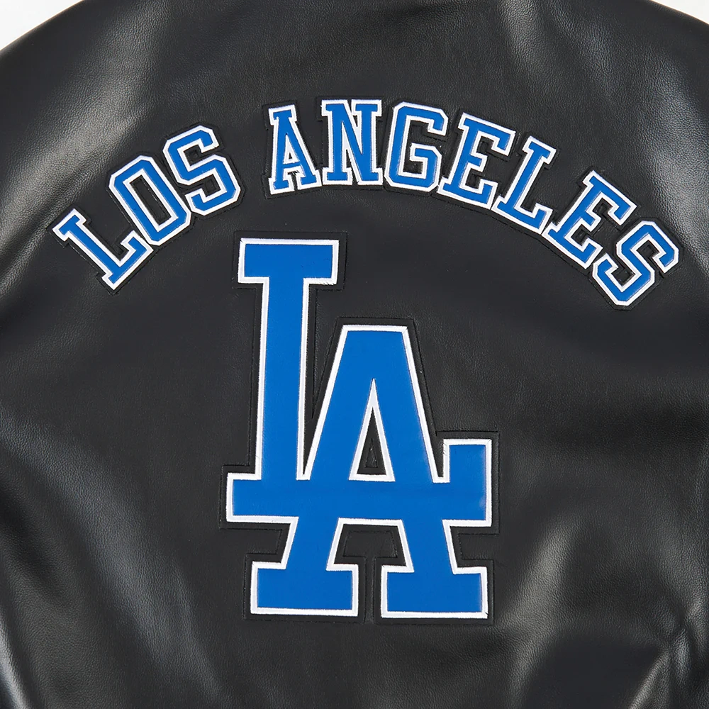 Los Angeles Dodgers City Signature Black Leather Varsity Jacket - Image 5