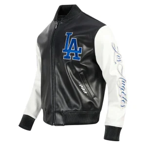 Alternative view of Los Angeles Dodgers City Signature Black Leather Varsity Jacket