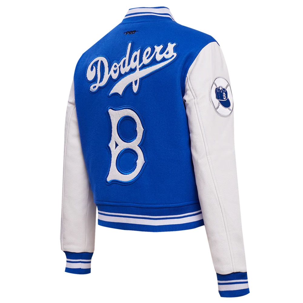 Woman’s Brooklyn Dodgers Retro Classic Wool & Leather Jacket - Image 5