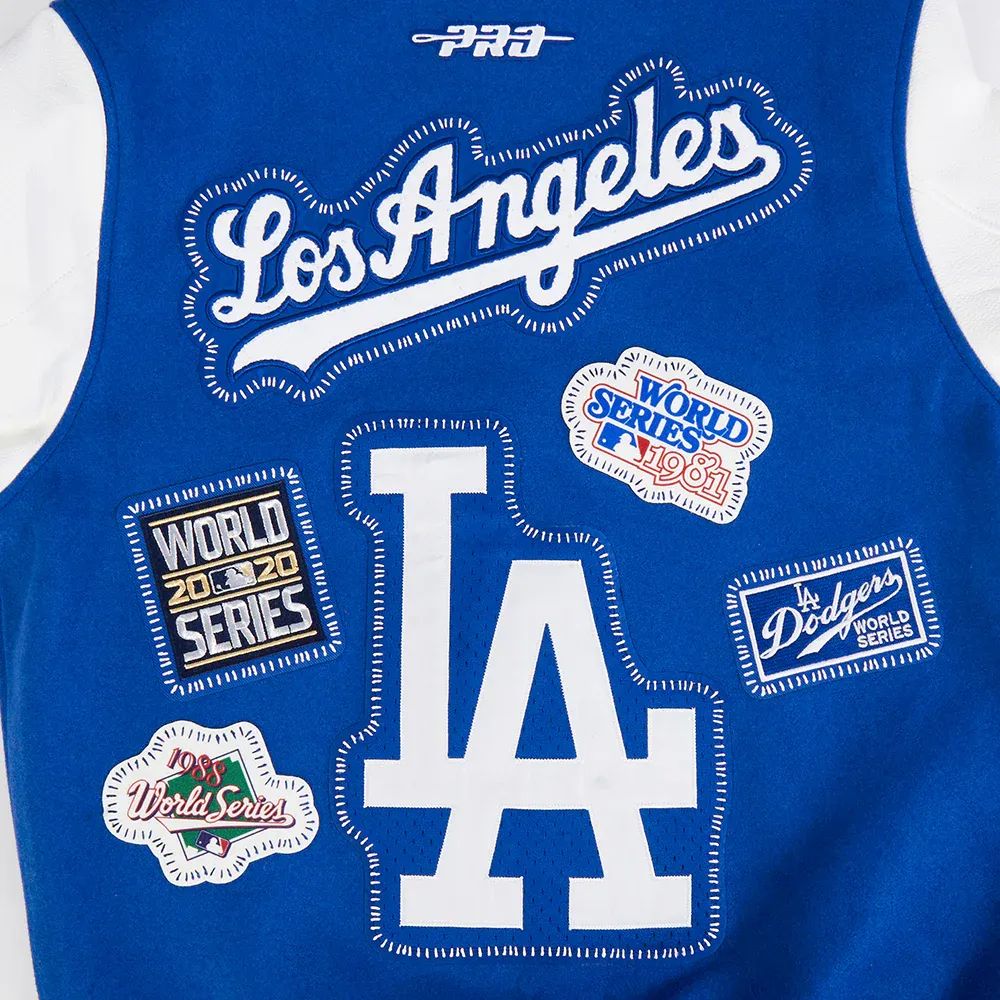 Los Angeles Dodgers Diy Pick Stitch Blue Varsity Jacket - Image 5