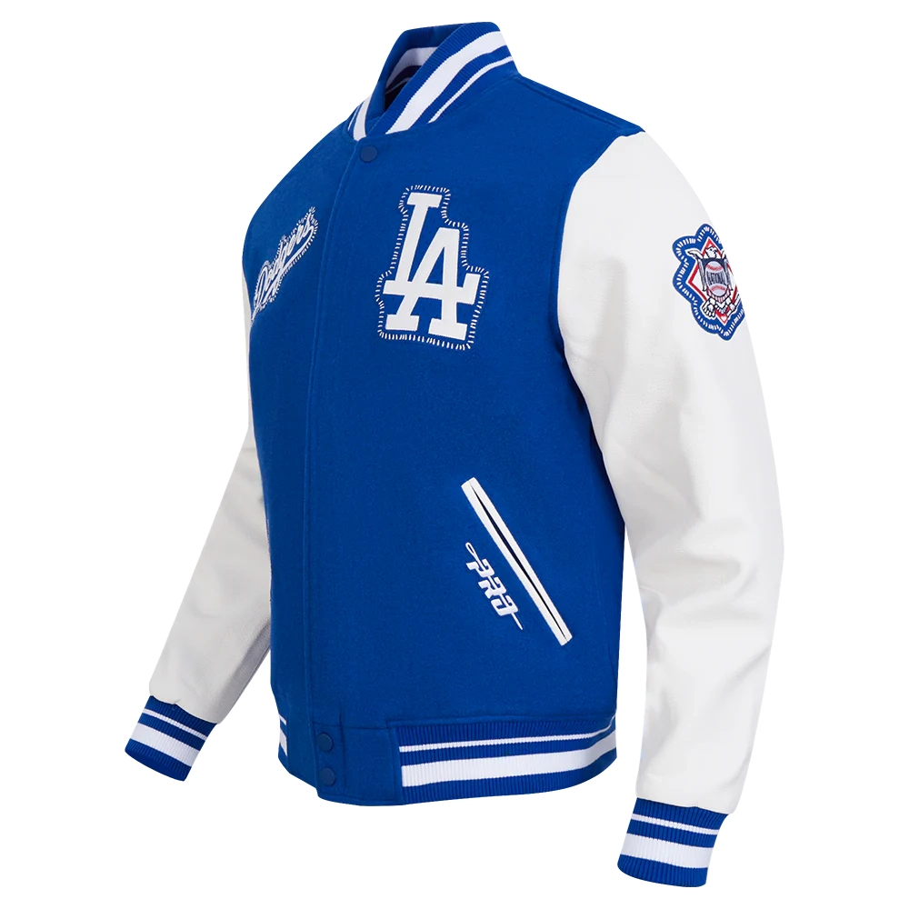 Los Angeles Dodgers Diy Pick Stitch Blue Varsity Jacket - Image 2