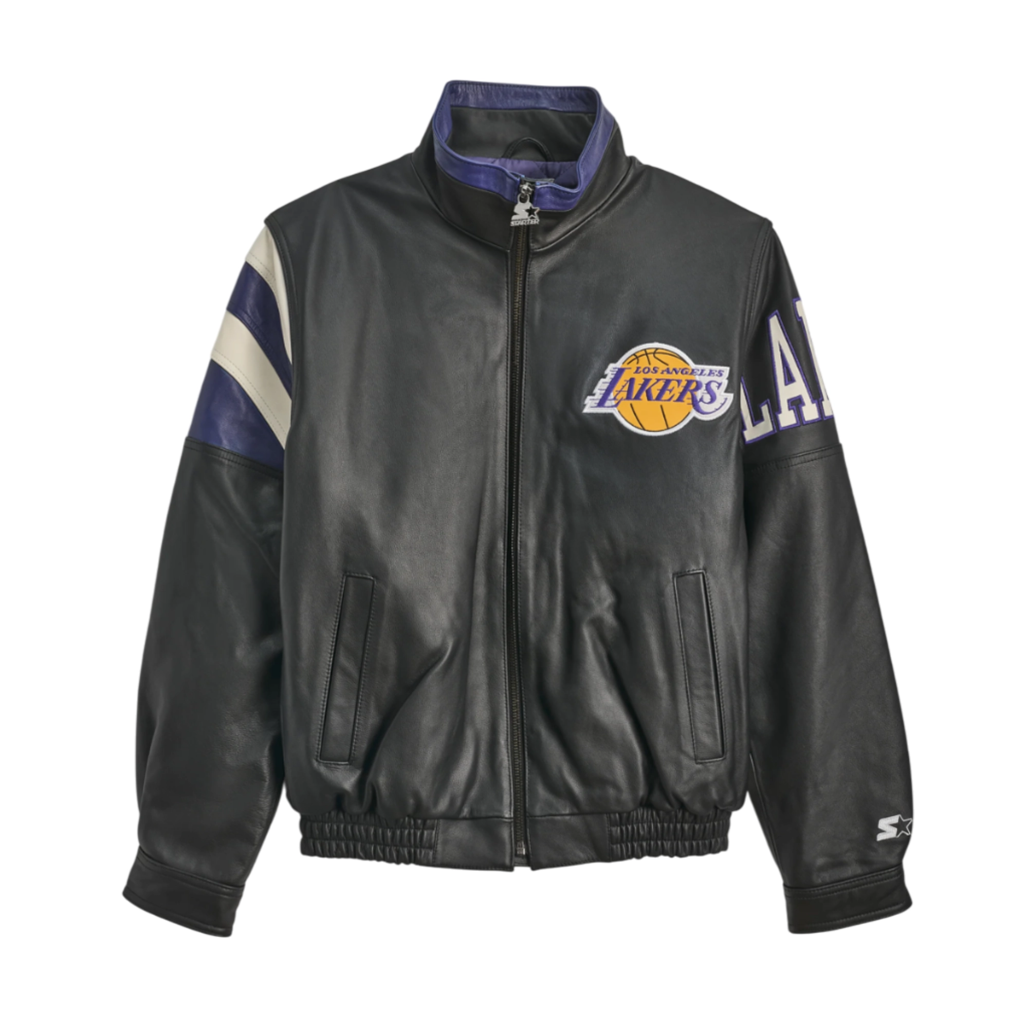 Men's Los Angeles Lakers Midfield Black Leather Jacket