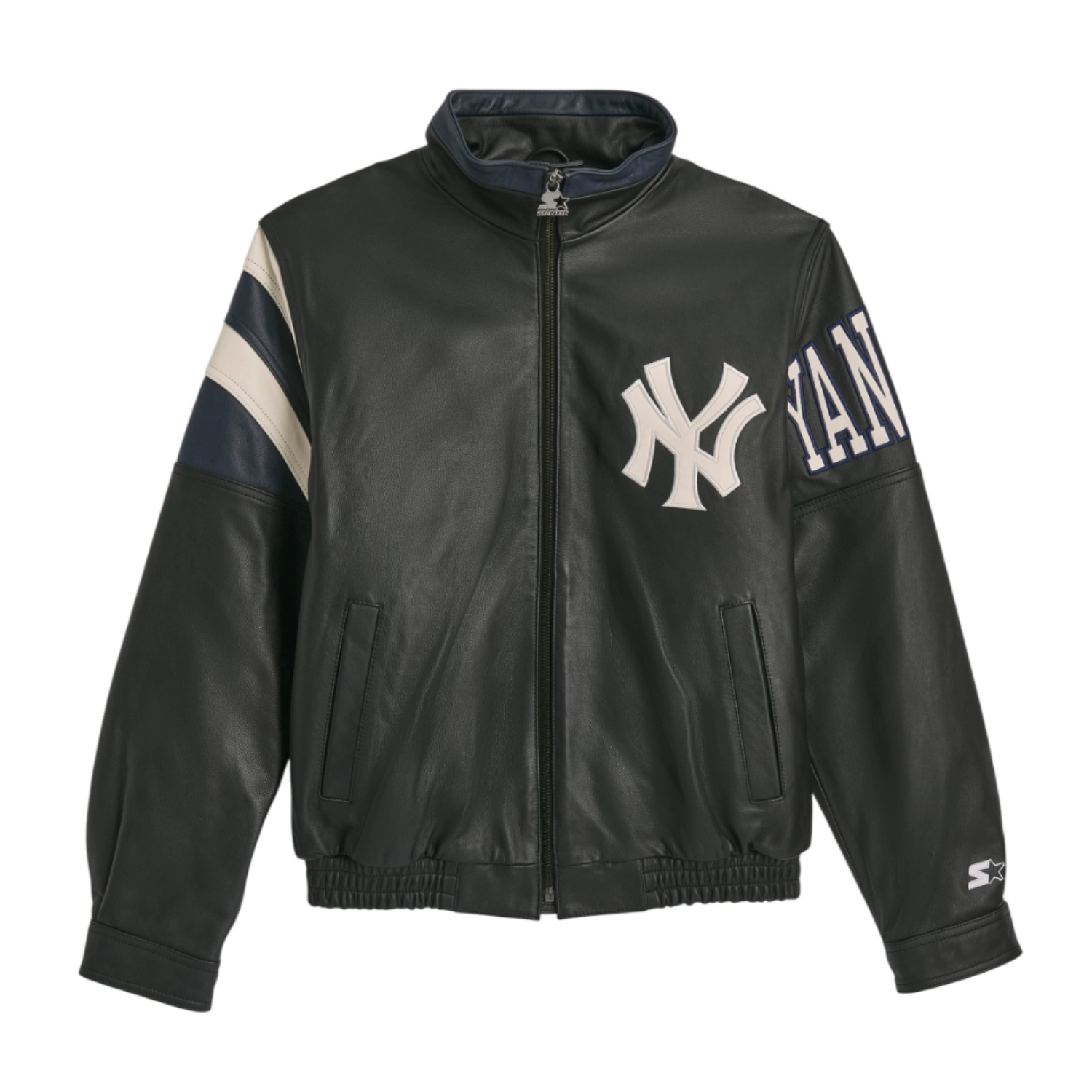Men's New York Yankees Midfield Black Leather Jacket