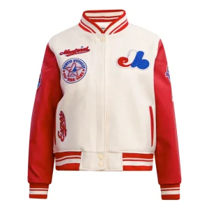 Alternative view of Women's Montreal Expos Retro Classic Wool & Leather Jacket