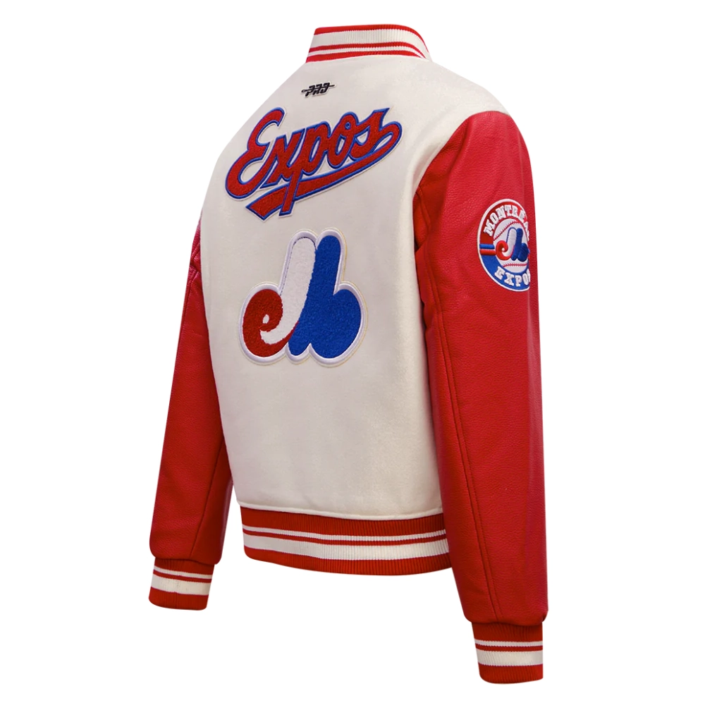 Women's Montreal Expos Retro Classic Wool & Leather Jacket - Image 6