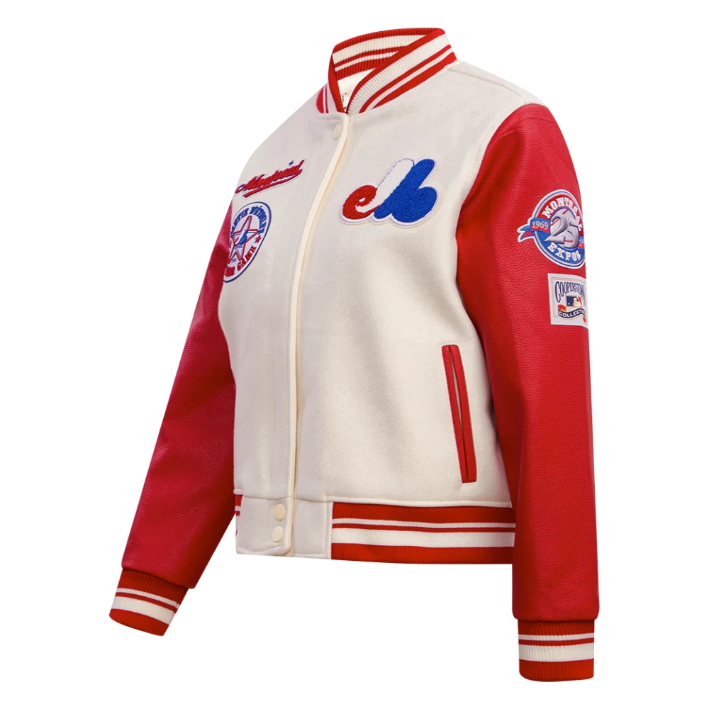 Women's Montreal Expos Retro Classic Wool & Leather Jacket - Image 4