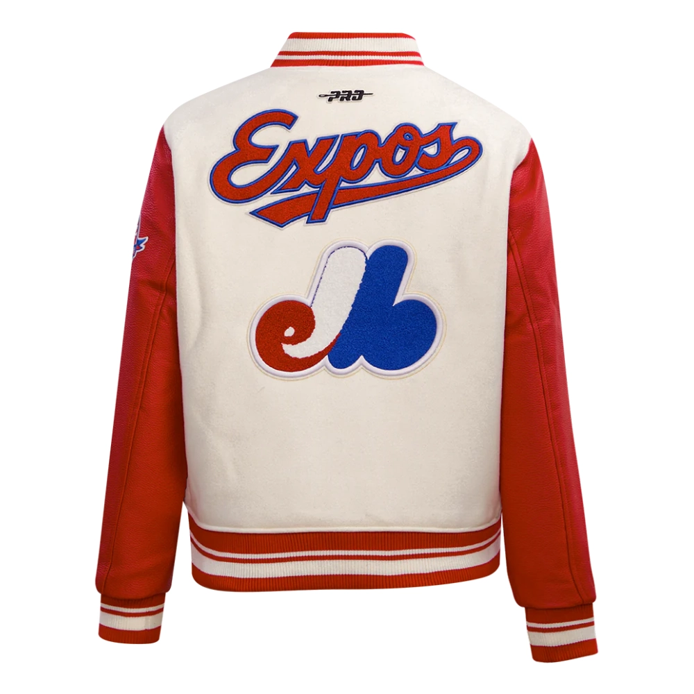 Women's Montreal Expos Retro Classic Wool & Leather Jacket - Image 8