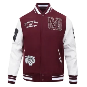 Morehouse Maroon Tigers Diy Pick Stitch Maroon Varsity Jacket