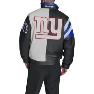 Alternative view of Men's New York Giants Midfield Black Leather Jacket