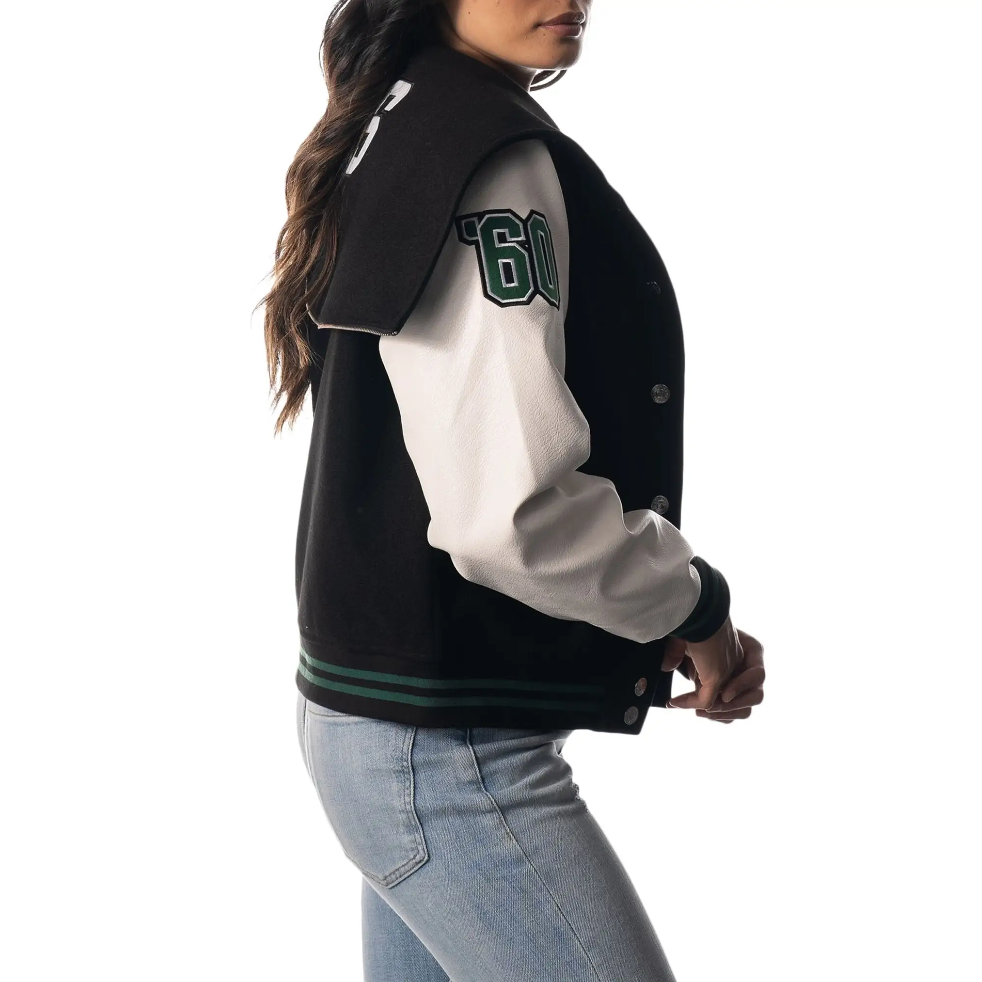 New York Jets Women’s Sailor Hooded Varsity Jacket - Image 5