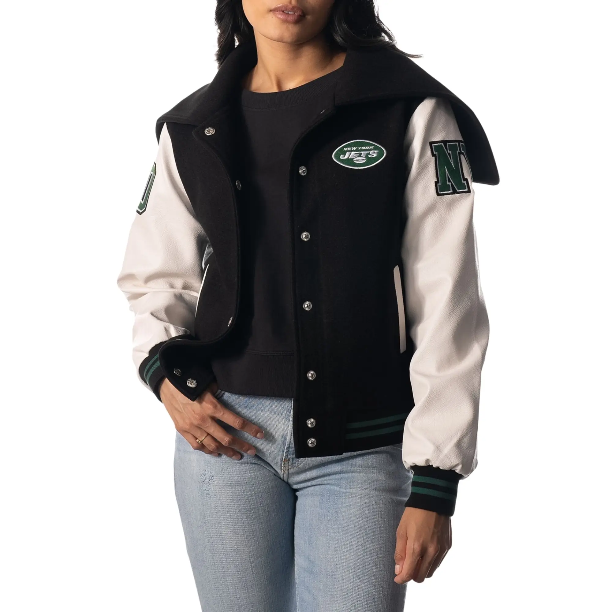 New York Jets Women’s Sailor Hooded Varsity Jacket