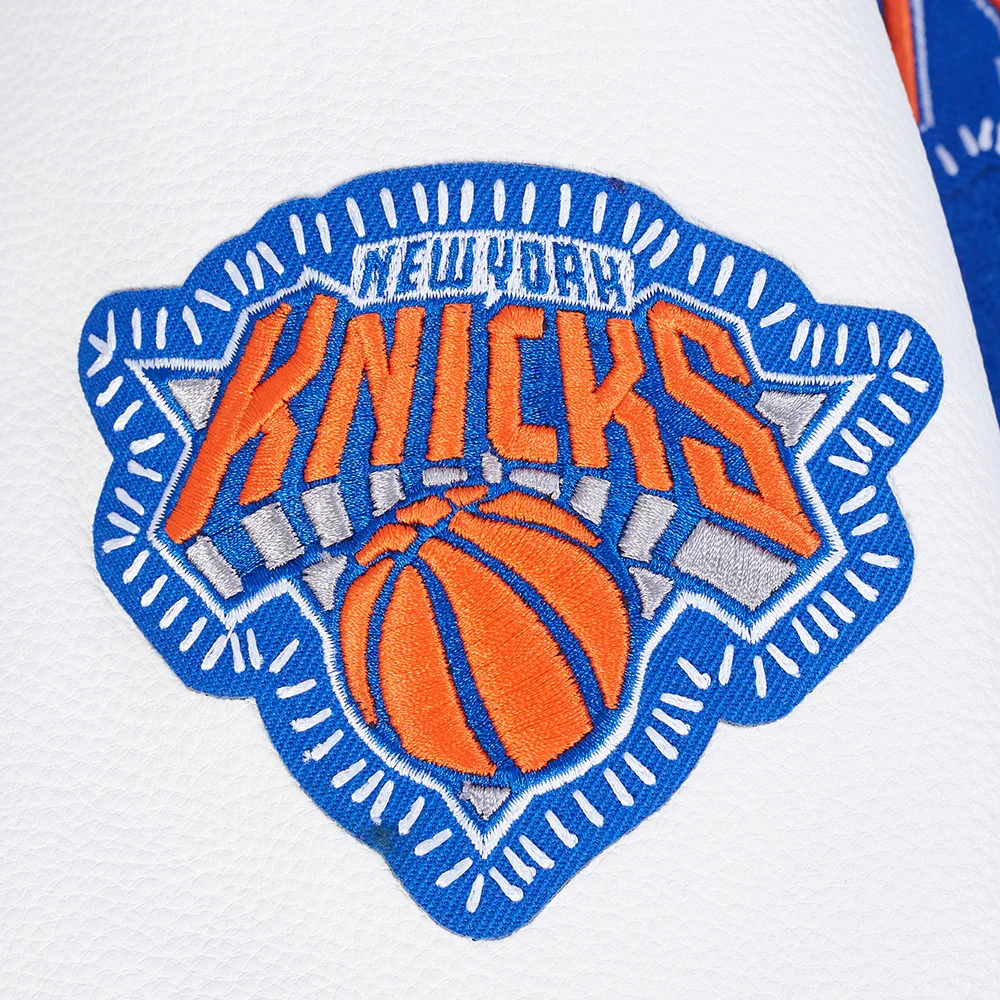 New York Knicks Diy Pick Stitch Blue Varsity Jacket - Image 6
