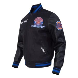 Alternative view of New York Knicks Team Badge Wool & Leather Jacket