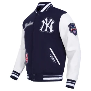 Alternative view of New York Yankees Diy Pick Stitch Navy Varsity Jacket