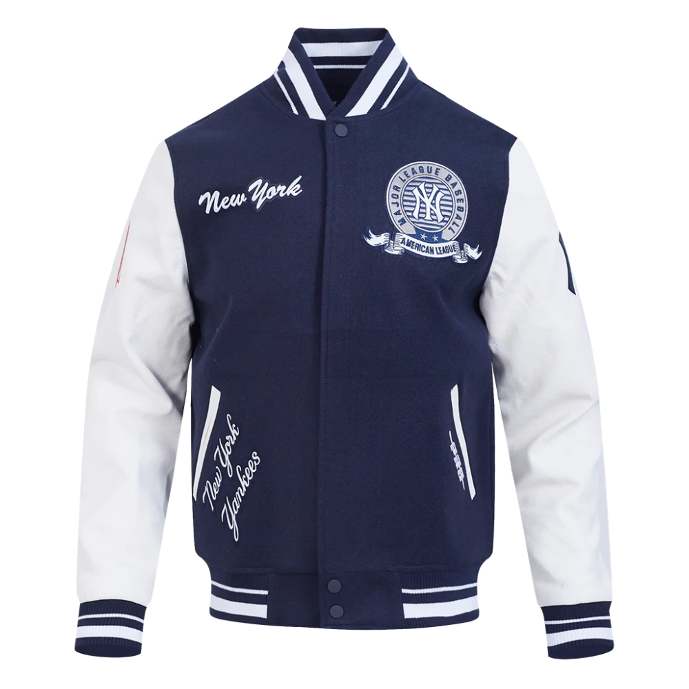 New York Yankees Team Badge Wool & Leather Jacket