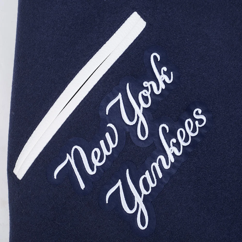 New York Yankees Team Badge Wool & Leather Jacket - Image 7